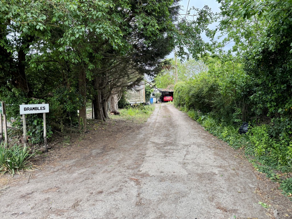 Lot: 84 - BUNGALOW ON LARGE PLOT WITH STABLE AND PADDOCK OFFERING POTENTIAL - Driveway